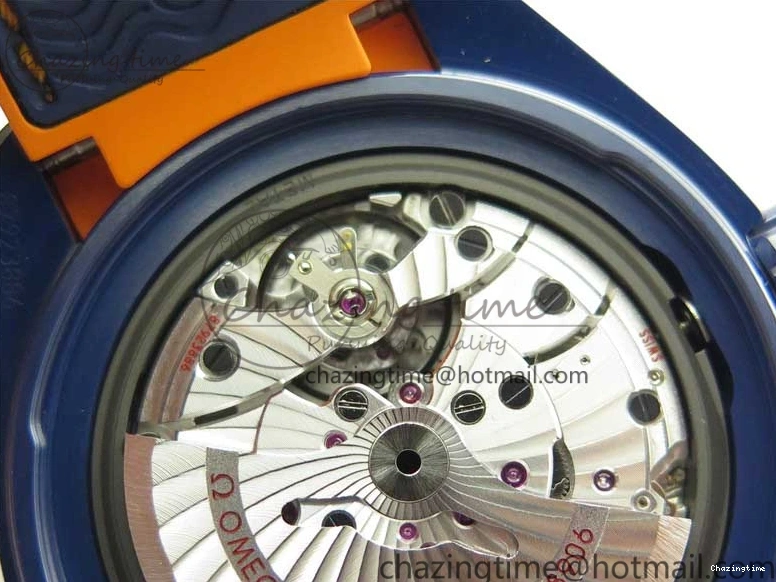 0316 Planet Ocean 45.5mm Big Blue Real Ceramic VSF 1:1 Best Edition on Blue Rubber Strap A8906 Super Clone Unique 7896